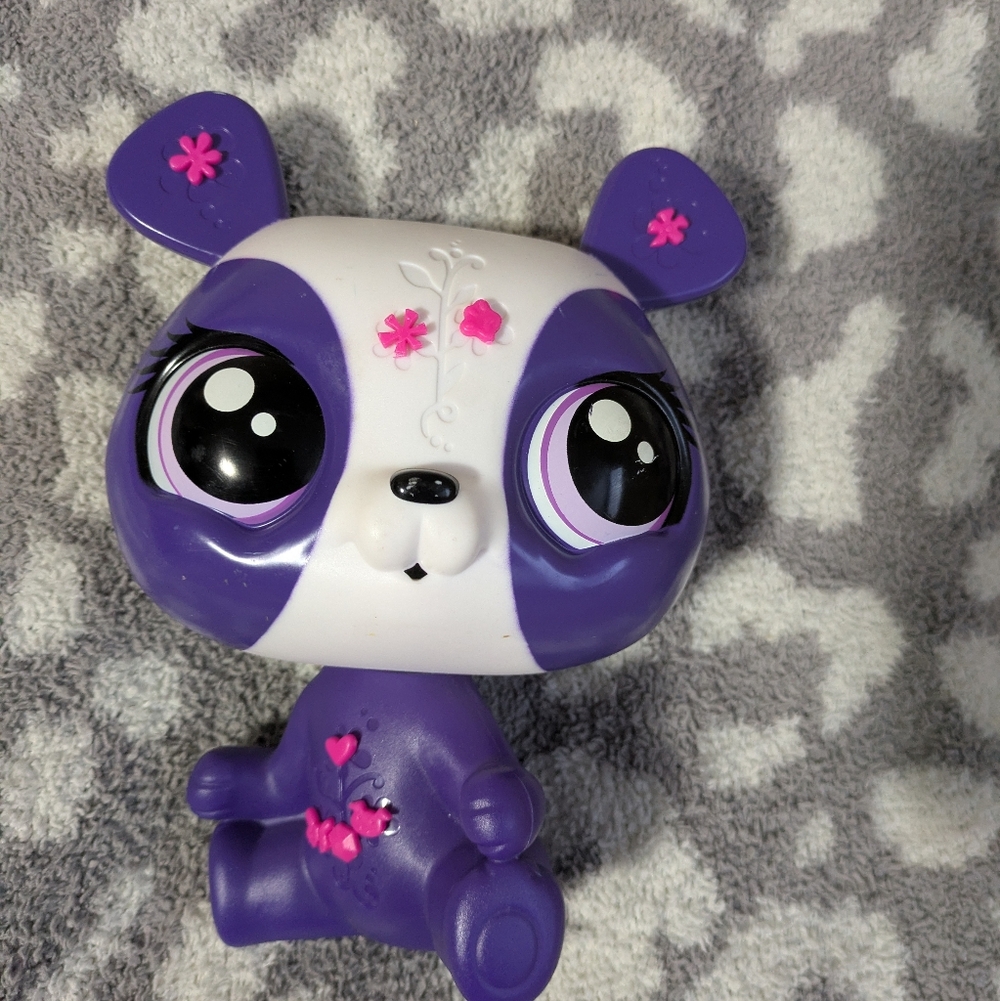 🦋5/25$ Littlest Pet Shop Purple and White Panda with Pink Accents